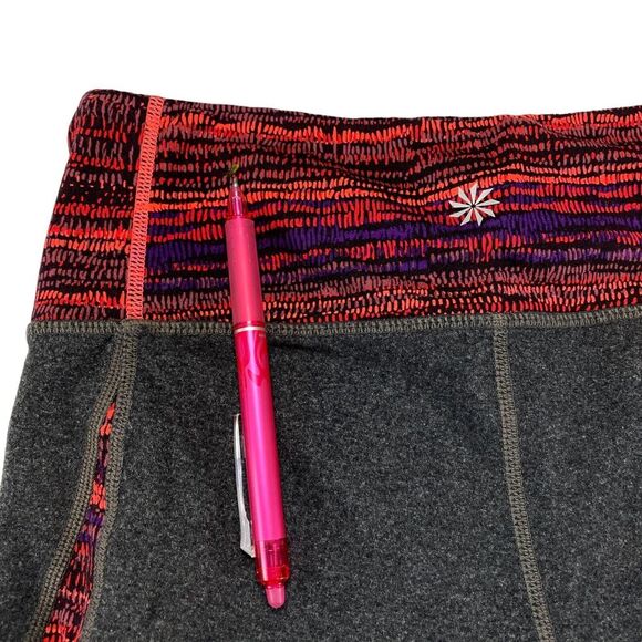 Athleta Activewear Leggings Womens Small Gray Nylon Elastic Waist Logo Pull On - Picture 3 of 16